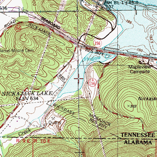 Topographic Map of Hogjaw Creek, AL