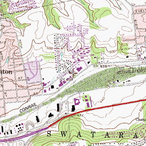 Topographic Map of Lawnford Acres, PA