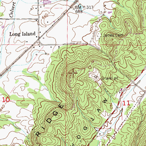 Topographic Map of Hogjaw Ridge, AL