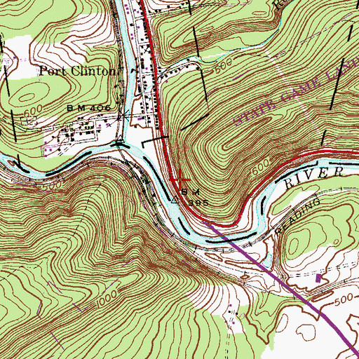 Topographic Map of Schuylkill Gap, PA