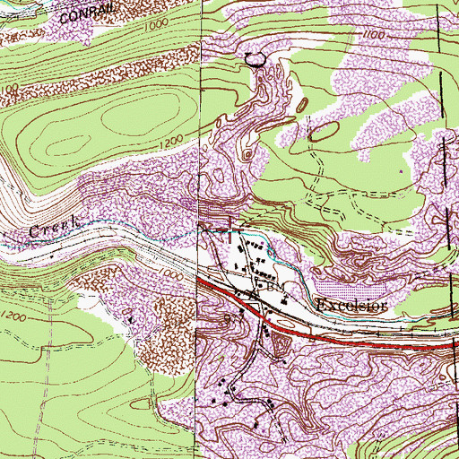 Topographic Map of Weikels Run (historical), PA
