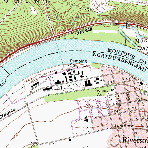 Topographic Map of South Danville, PA