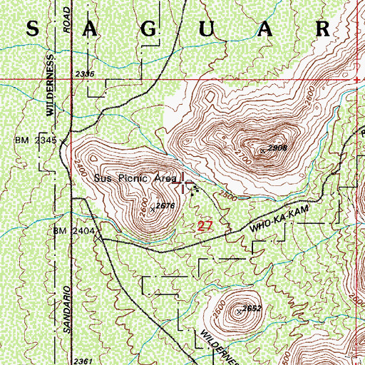 Topographic Map of Sus Picnic Area, AZ