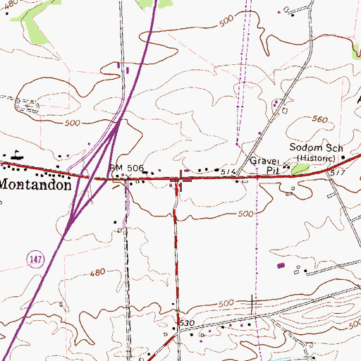 Topographic Map of Sodom, PA
