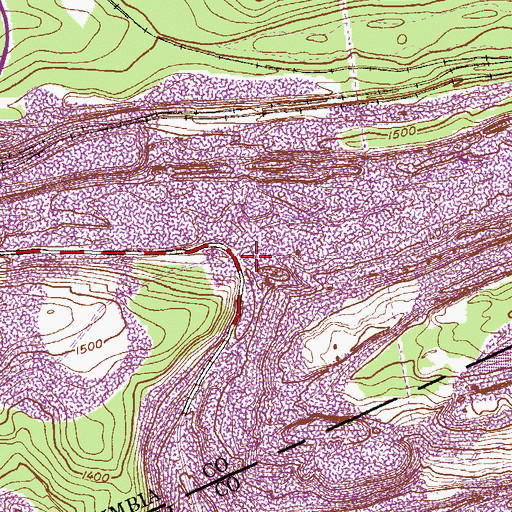 Topographic Map of East Branch Big Mine Run (historical), PA