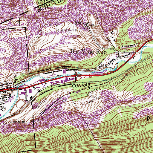 Topographic Map of Little Mine Run (historical), PA