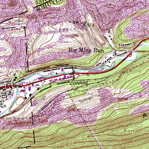 Topographic Map of Little Mine Run (historical), PA