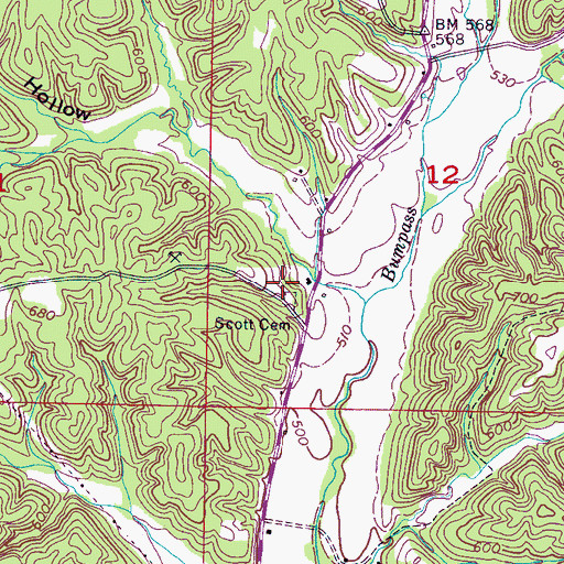 Topographic Map of Hogpen Hollow, AL