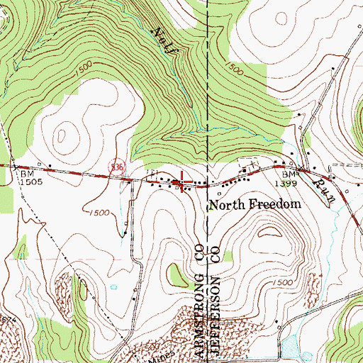 Topographic Map of Freedom, PA