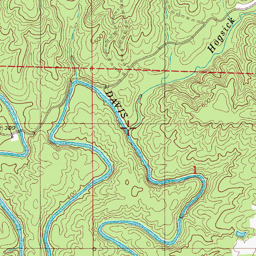 Topographic Map of Hogsick Creek, AL