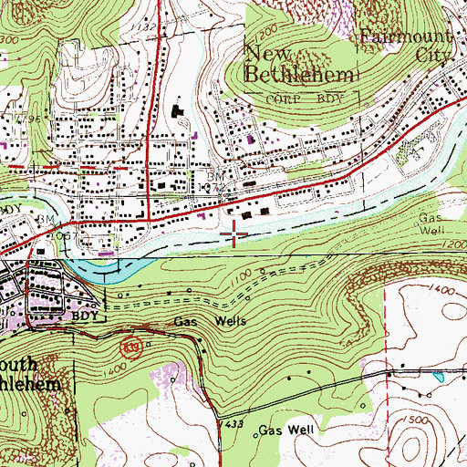 Topographic Map of Leisure Run, PA