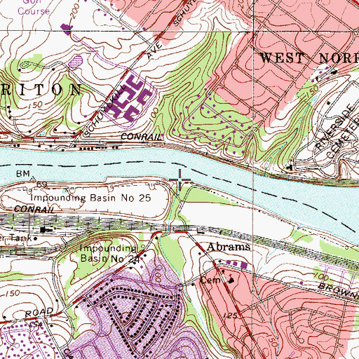 Topographic Map of Elliotts Run, PA