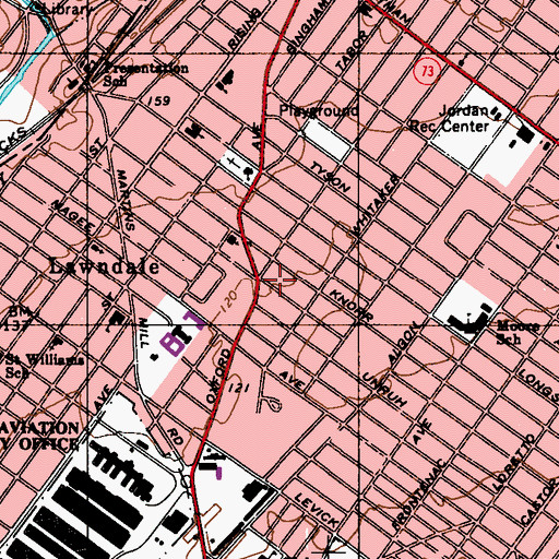 Topographic Map of Little Tacony Creek (historical), PA
