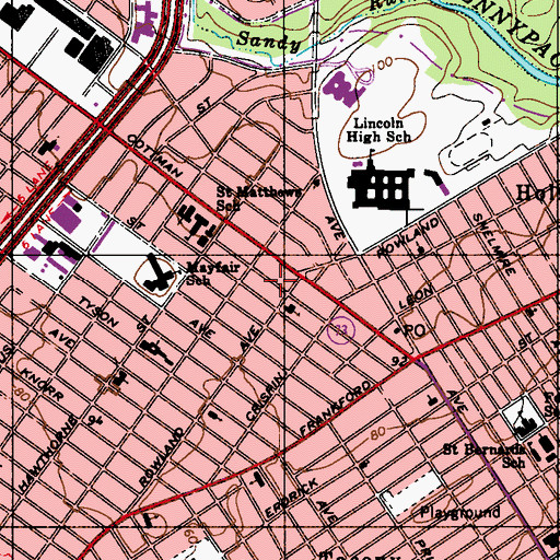 Topographic Map of Wissinoming Creek (historical), PA