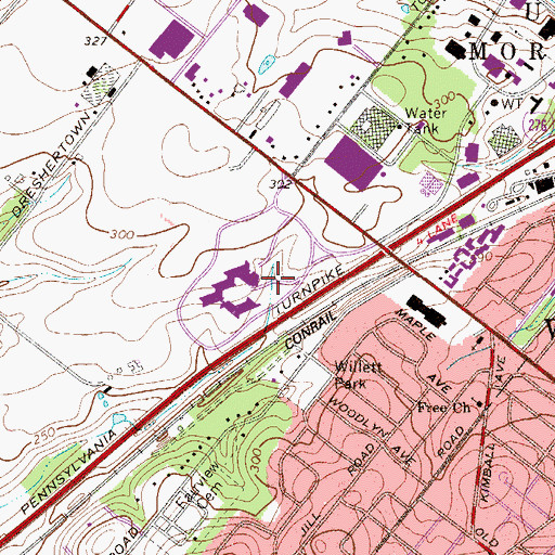 Topographic Map of Pine Run, PA