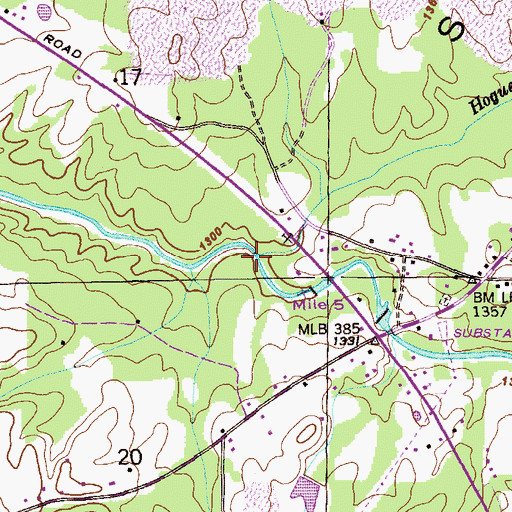 Topographic Map of Hogue Creek, AL