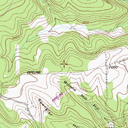 Topographic Map of Bunker Hill, PA