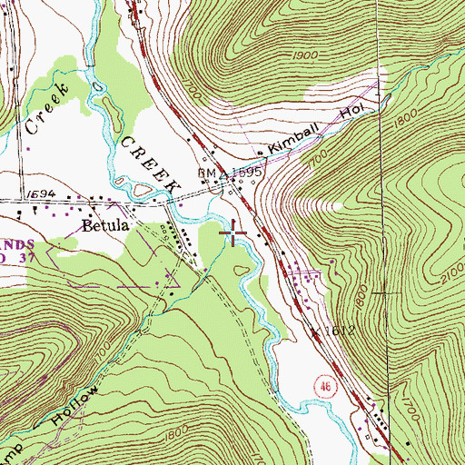 Topographic Map of Cogsdell Brook, PA