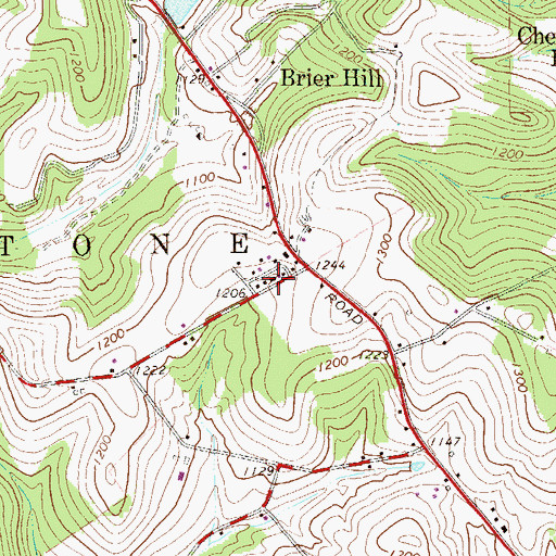 Topographic Map of Tuckertown, PA