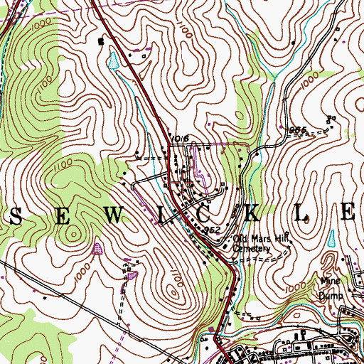 Topographic Map of Fulton, PA
