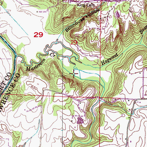 Topographic Map of Hogwood Branch, AL