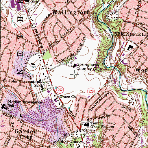 Topographic Map of Avendale, PA