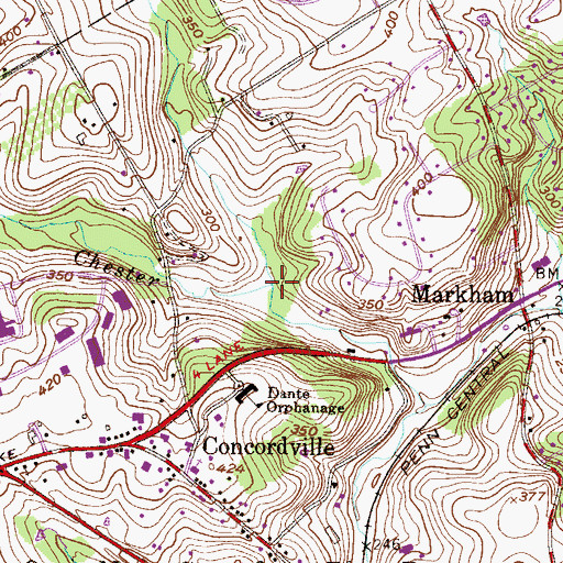 Topographic Map of Deborahs Run, PA