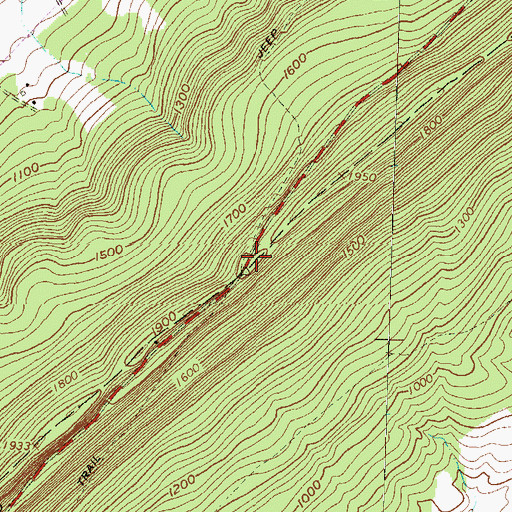 Topographic Map of Prayer Rock, PA