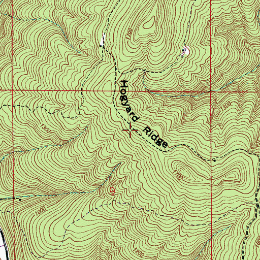 Topographic Map of Hogyard Ridge, AL