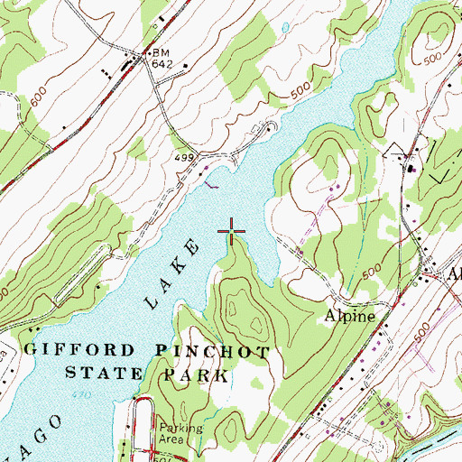 Topographic Map of Balanced Rock, PA