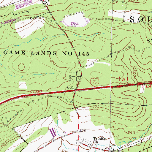 Topographic Map of Dinosaur Rock, PA