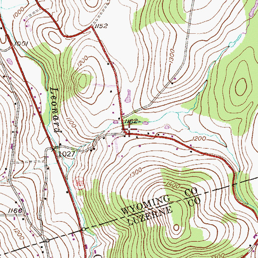 Topographic Map of Mill City (historical), PA