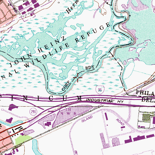 Topographic Map of Smith Island, PA