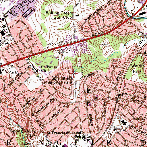 Topographic Map of Lewis Run, PA