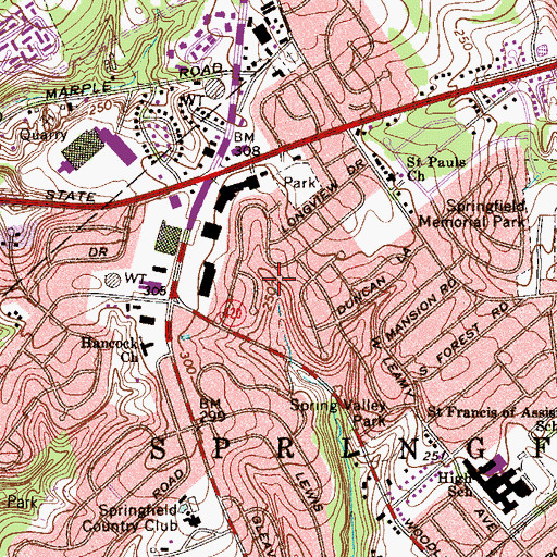 Topographic Map of Whiskey Run, PA
