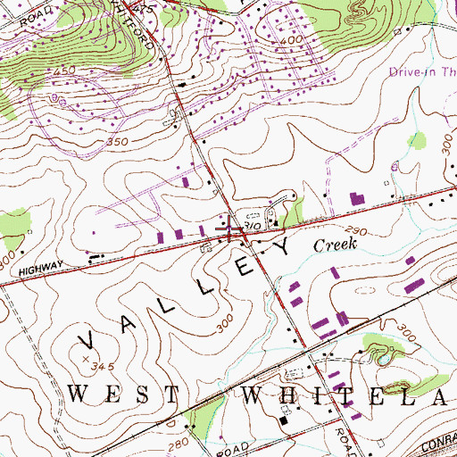 Topographic Map of Belvidere, PA