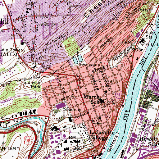 Topographic Map of Dietrichtown, PA