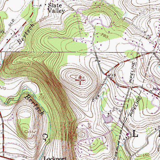 Topographic Map of Clover Hill, PA