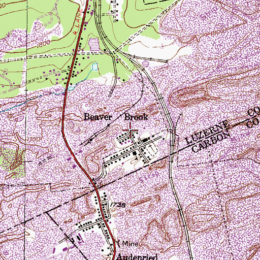 Topographic Map of Frenchtown, PA