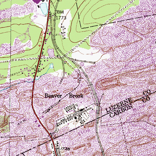 Topographic Map of Slykerville, PA