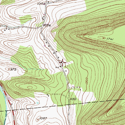 Topographic Map of Slabtown, PA
