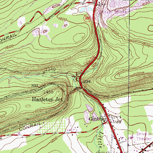 Topographic Map of East Branch Little Schuylkill River, PA