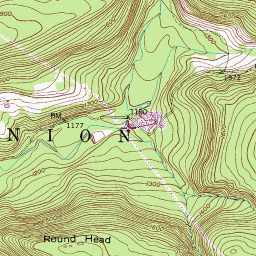 Topographic Map of Spies Run, PA