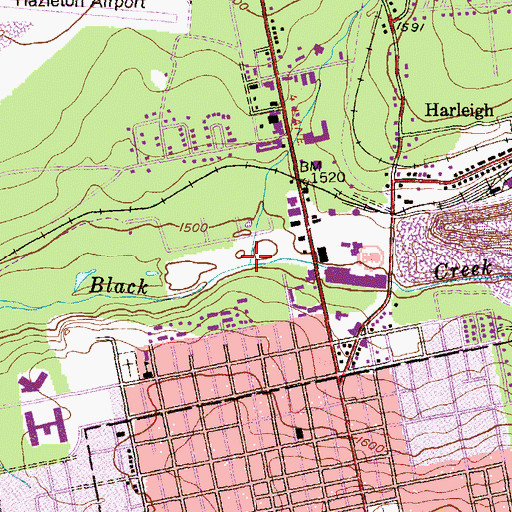 Topographic Map of Little Black Creek, PA