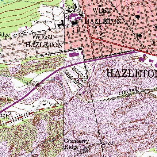 Topographic Map of Cranberry, PA