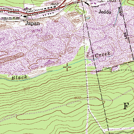 Topographic Map of Cross Creek (historical), PA