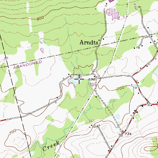 Topographic Map of Blue Mount Lake, PA