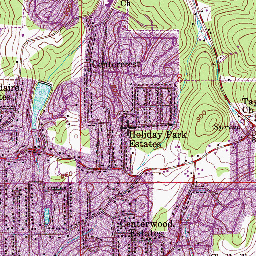 Topographic Map of Holiday Park Estates, AL