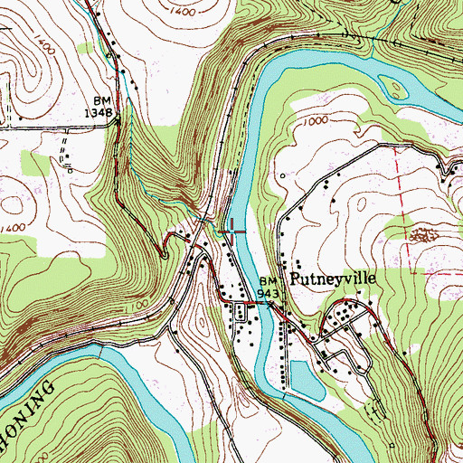 Topographic Map of Hamilton Run, PA