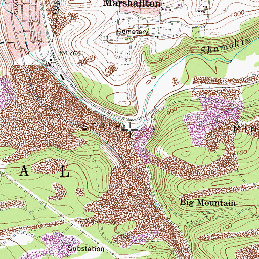 Topographic Map of Buck Creek (historical), PA